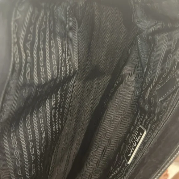 Prada black Tessuto nylon and leather shoulder bag vintage